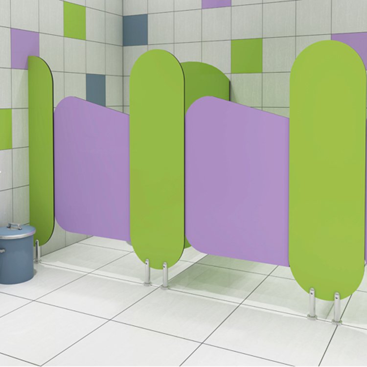 Kindergarten Toilet Partition Colored Design