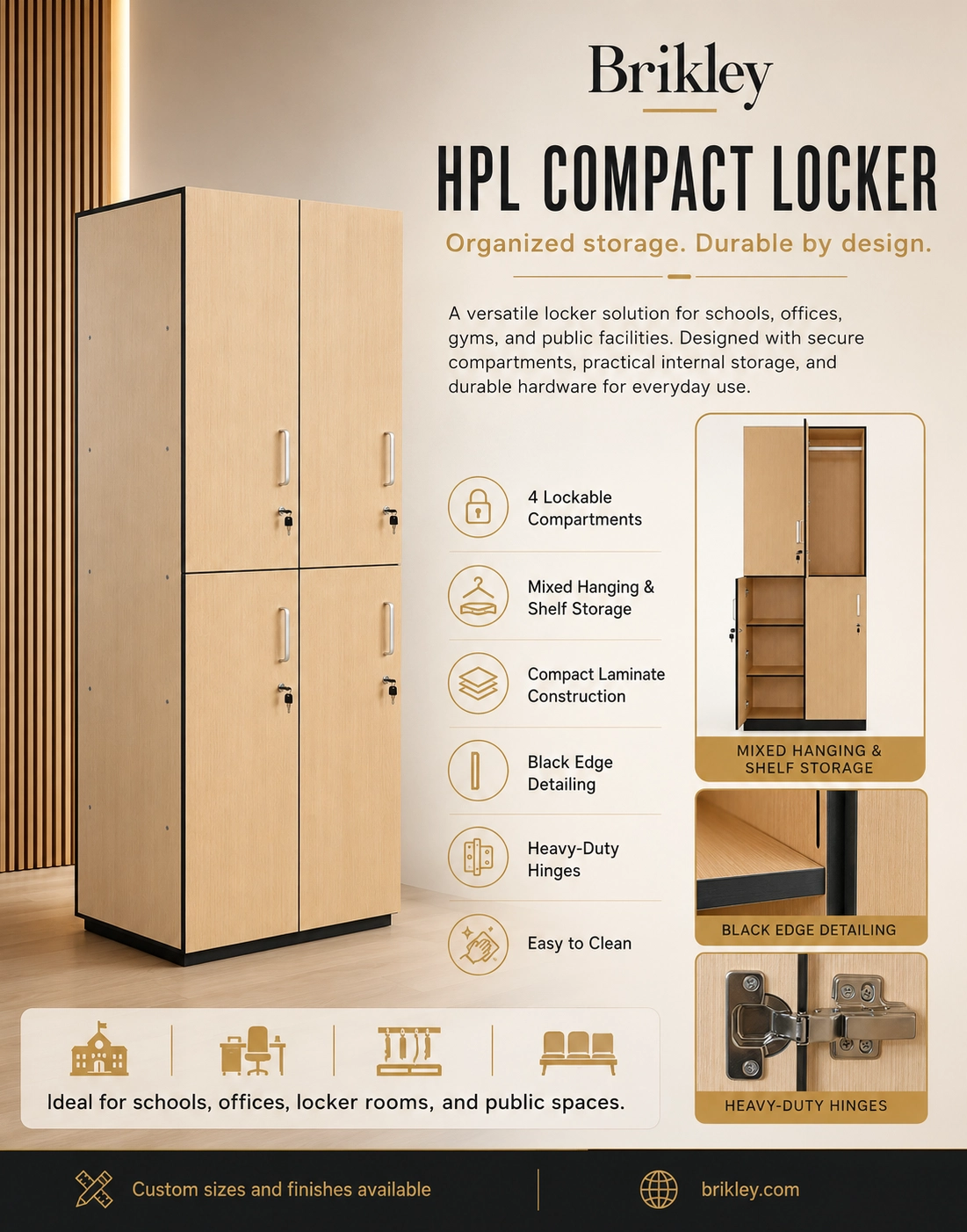 How to Choose Lockers for Changing Rooms? Why HPL Compact Lockers Are Suitable for Public Spaces